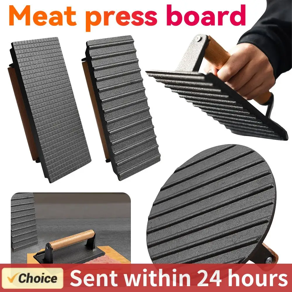 Gusseisen Burger presse Hochleistungs-Paste tchen hersteller Holzgriff Burger Fleisch presse Form Küchengeräte und Gadgets Zubehör