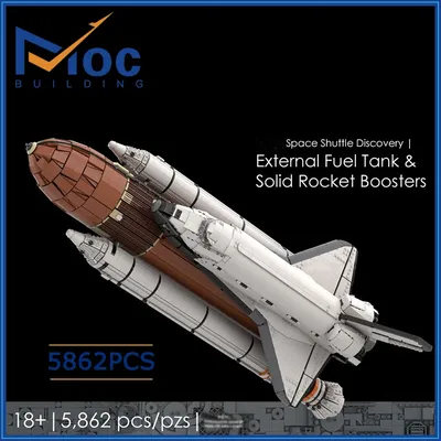 MOC Bausteine Space Shuttle Entdeckung Rakete Modell DIY Montieren Ziegel Sammlung Display Pädagogisches Spielzeug Kreative Geschenke Image