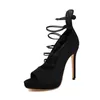 Neue Luxus-Damen-Sandalen, sexy römischer Stil, Wildleder, feine Super-High-Heels, Sommermode, vielseitige Schuhe, Übergröße 50, 51, 52, 576-3