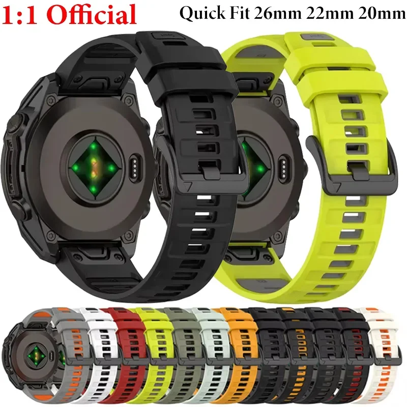 Quick Fit 26mm 22mm 20mm Silikonarmband für Garmin Tactix8 51mm 47mm Offizielles Armband Armband für Fenix 8X 7X/Forerunner 970 Image