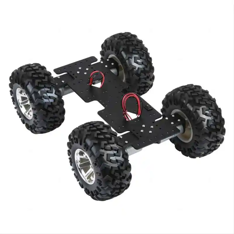 4WD Smart Ackerman Auto Chassis Off-Road Rad mit 12V DC Motor RC Roboter Auto Für Arduino Roboter DIY Kit Programmierbare Roboter Auto Image