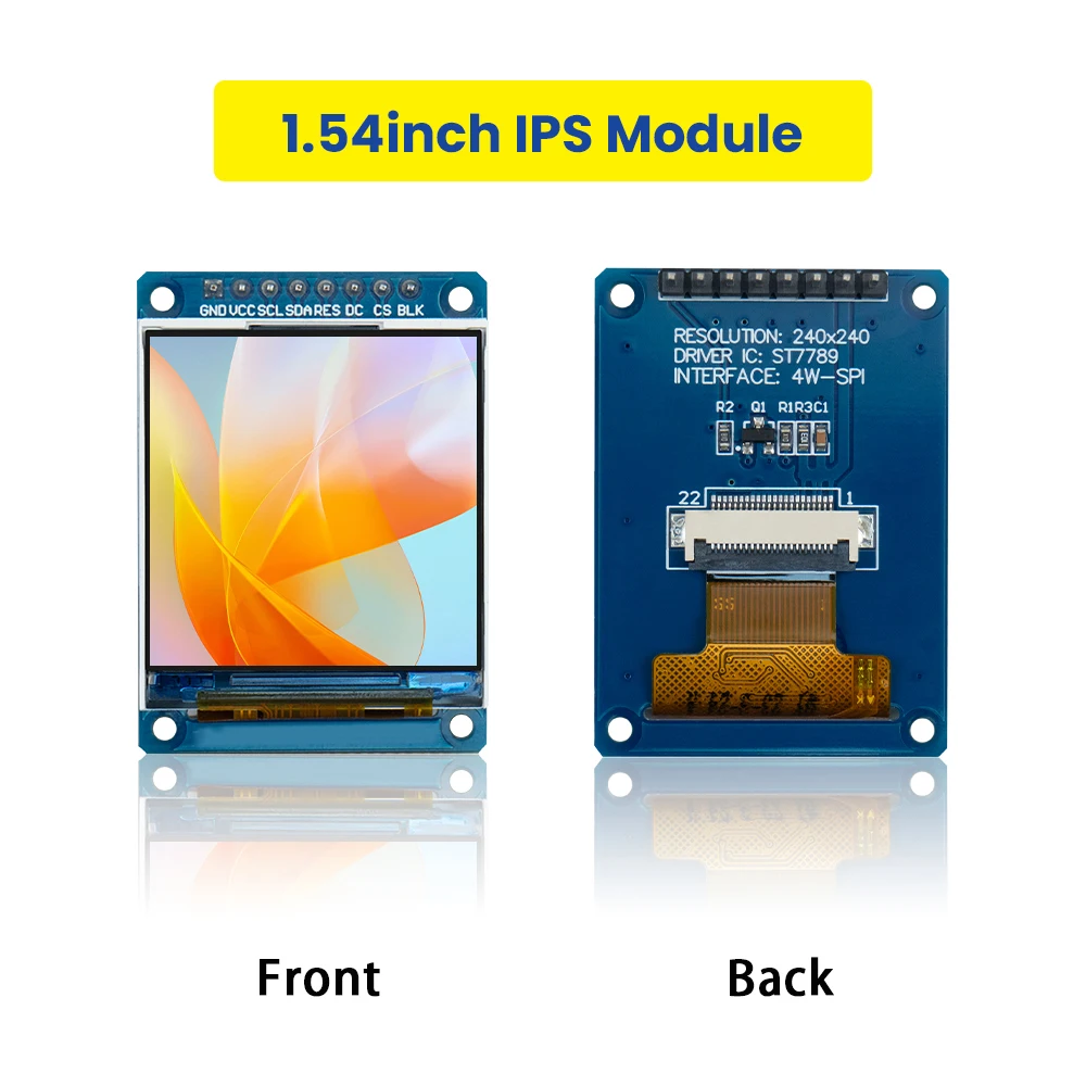 1,54 Zoll 240x240 IPS LCD Display Modul Voller Blickwinkel RGB 65k Farbe ST7789 Treiber IC SPI Schnittstelle für Arduino ohne Touch Image