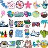 1–30 Stück coole Schuhanhänger im hawaiianischen Stil, Strandwellen, Blumennadeln für Schuhe, Regenbogen-Eiscreme-Tiere, Clog-Schnalle, Zubehör