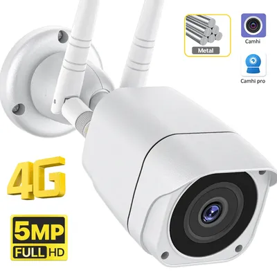 4G SIM Karte 5MP Outdoor Bullet CCTV Sicherheit IP Kamera Metall Fall Kamera Überwachung Sicherheit Zwei-wege Audio P2P Camhi APP