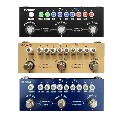 M-VAVE Cube BABY Multi-Effektpedal für E-Gitarre/Bass/Akustikgitarre, 8 IR-Schränke, Simulation wiederaufladbares Pedal