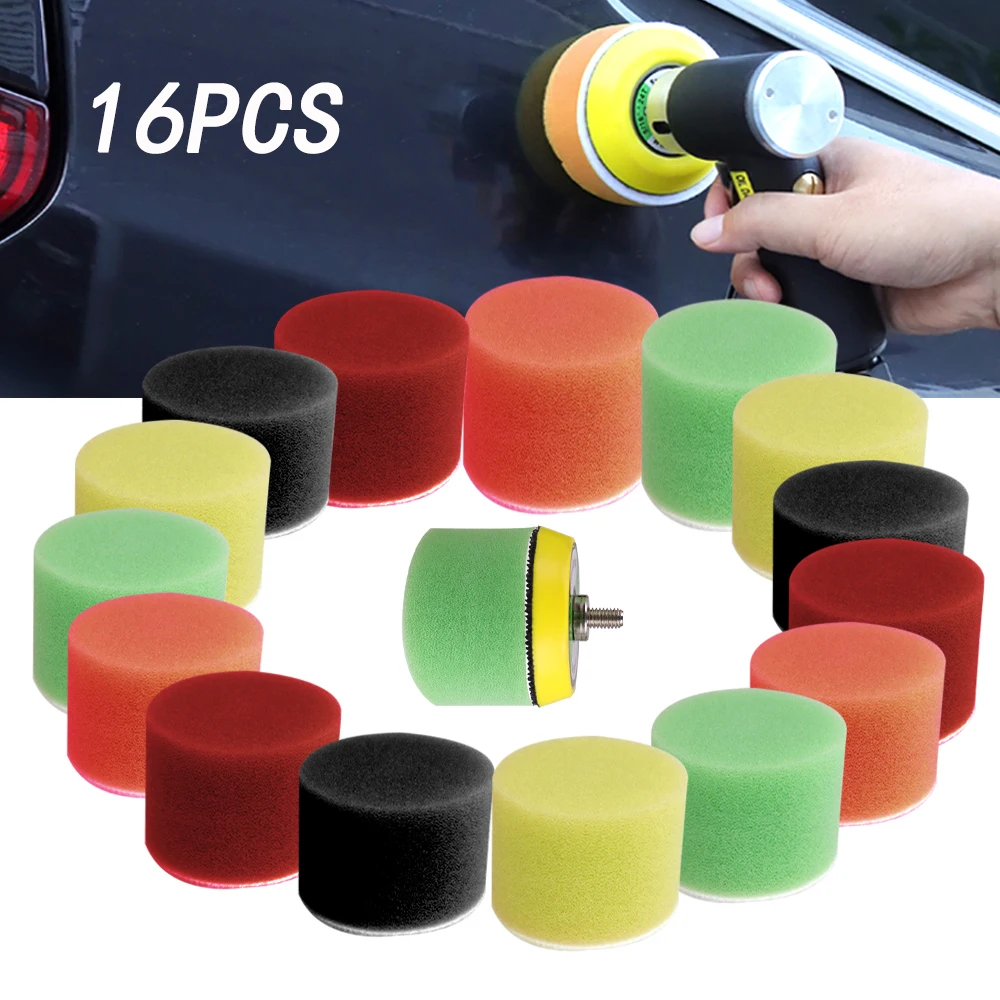16Pcs 2 "50mm Polieren Schwamm Polieren Pad Kit für Air Sander Auto Polieren Wachsen Auto Reinigung werkzeuge ﻿ Image