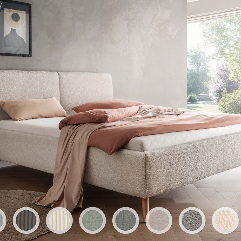 Forestales »Lyon« Polsterbett III 180x200 cm / Lincoln 24 Anthrazit / ohne Bettkasten und Lattenrost