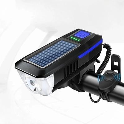 Rechargeable Solar Bike Lights, Night Ultra Bright Bicycle Lights Headlight and Back Taillight with Electric Bell, Easy to Install Waterproof, Road and Mountain LED Bike Lights