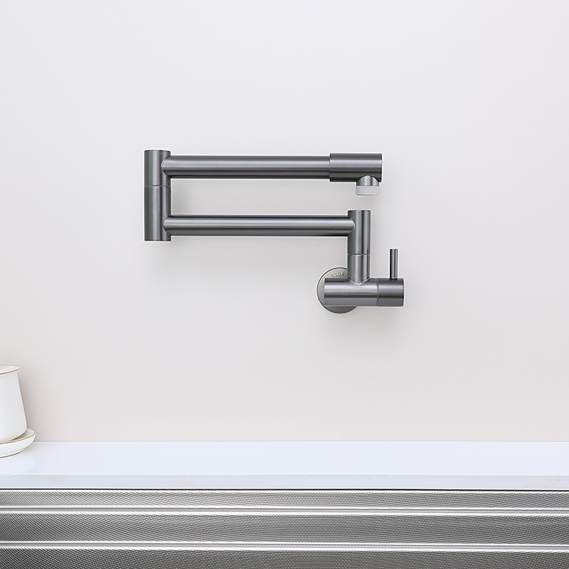 Kitchen faucet - Single Handle One Hole Nickel Brushed / Stainless Steel Standard Spout / Pot Filler Wall Mounted Modern Contemporary Kitchen Taps