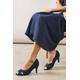 Good For The Sole Womens : Wide Fit Honey Peep Toe Court Shoes - Navy - Size 7 Wide Fit (UK Shoe) | Good For The Sole Sale | Discount Designer Brands