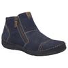 Keilstiefelette JOSEF SEIBEL "Fergey 46", Damen, Gr. 43, blau (blau, braun), Leder, kontrastfarbene Details, casual, Schuhe, Boots, Komfortschuh mit Wechselfußbett aus Leder