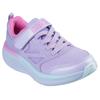 Sneaker SKECHERS "GO RUN ELEVATE 2.0", Kinder, Gr. 28, lila (lavendel), Textil, Lederimitat, kontrastfarbene Details, sportlich, Schuhe, Freizeitschuh mit Klettverschluss, Größenschablone zum Download