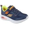Sneaker SKECHERS "MICROSPEC MAX ADVANCE", Kinder, Gr. 27, blau (navy, gelb), Textil, Synthetik, kontrastfarbene Details, sportlich, Schuhe, Freizeitschuh mit Klettverschluss, Größenschablone zum Download