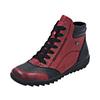 Schnürboots REMONTE, Damen, Gr. 38, rot (dunkelrot, schwarz), Leder, Lederimitat, kontrastfarbene Details, casual, Schuhe, Winterboots, Stiefelette, Boots mit wasserabweisender TEX-Membran