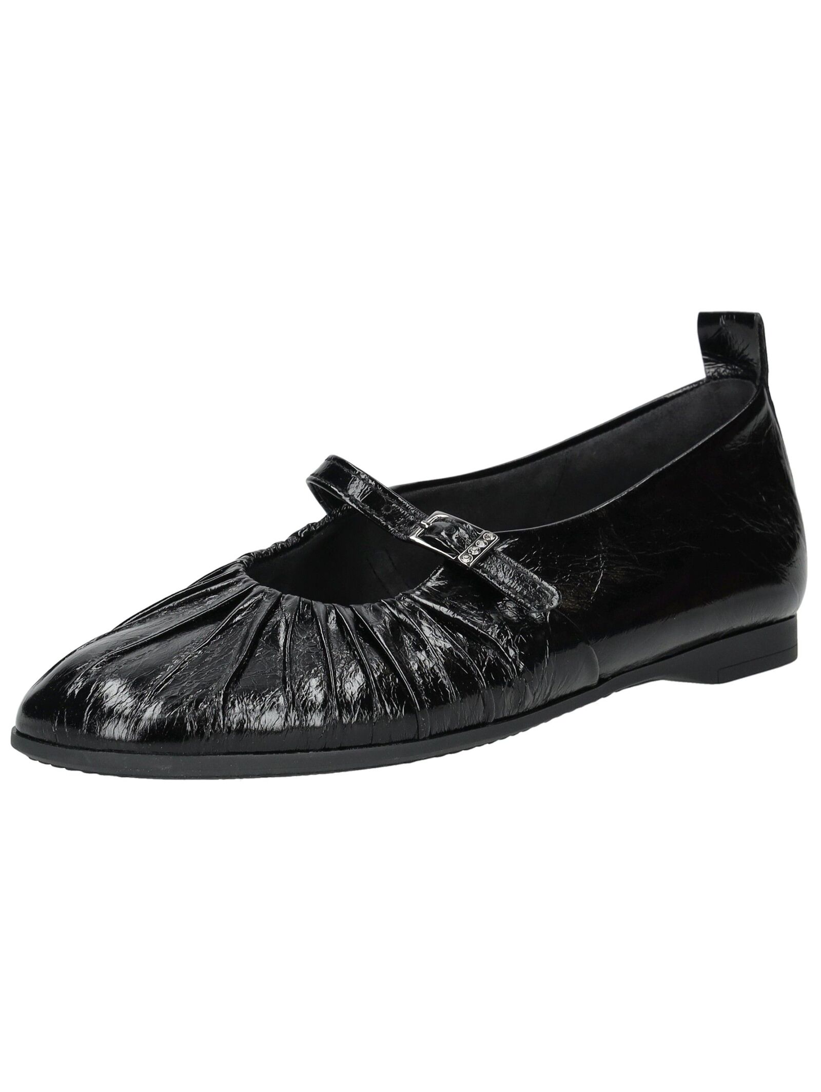 Riemchenballerina GABOR "Gabor Ballerinas Leder", Damen, Gr. 40, schwarz, Leder, Schuhe