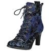 High-Heel-Stiefelette LAURA VITA "LAURA VITA Stiefelette Veloursleder/Textil", Damen, Gr. 38, blau (dunkelblau), Veloursleder, Textil, casual, Schuhe