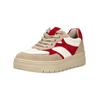 Sneaker TAMARIS "Tamaris Sneaker Veloursleder/Synthetik", Damen, Gr. 41, rot (beige, rot), Veloursleder, Synthetik, casual, Schuhe