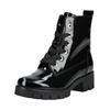 Schnürstiefelette GABOR "Gabor Stiefelette Leder", Damen, Gr. 41, schwarz (schwarz lack), Leder, casual, Schuhe