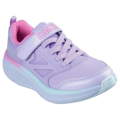 Sneaker SKECHERS "GO RUN ELEVATE 2.0", Kinder, Gr. 33, lila (lavendel), Textil, Lederimitat, kontrastfarbene Details, sportlich, Schuhe, Freizeitschuh mit Klettverschluss, Größenschablone zum Download Image