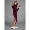Strickkleid HECHTER PARIS, Damen, Gr. 46, N-Gr, rot (bordeaux, mel), Feinstrick, Obermaterial: 50% Viskose, 28% Polyester, 22% Polyamid, unifarben, feminin, figurumspielend wadenlang, hoch geschlossener Ausschnitt, Langarm Raglanärmel extrabreites...