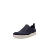 Slip-On Sneaker ECCO "BYWAY", Herren, Gr. 49, blau (marine), Leder, sportlich, Schuhe, Slipper, Schlupfschuh, Halbschuh mit seitlichem Stretch