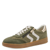 Plateausneaker MARCO TOZZI, Damen, Gr. 40, grün (khaki), Textil, Lederimitat, kontrastfarbene Details, sportlich, Schuhe, Freizeitschuh, Halbschuh, Schnürschuh mit Kontrastbesätzen