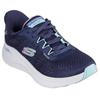 Slip-On Sneaker SKECHERS "ARCH FIT 2.0", Damen, Gr. 41, blau (navy, rosa), Textil, sportlich, Schuhe, Freizeitschuh mit Slip-ins