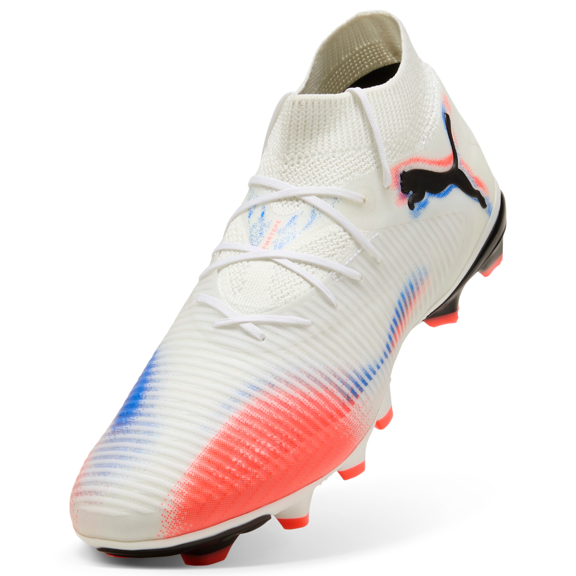 Fußballschuh PUMA "FUTURE 8 PRO FG/AG", Gr. 44,5, puma weiß, puma schwarz, glowing rot, Synthetik, Sportlich, Schuhe, für Rasenplätze