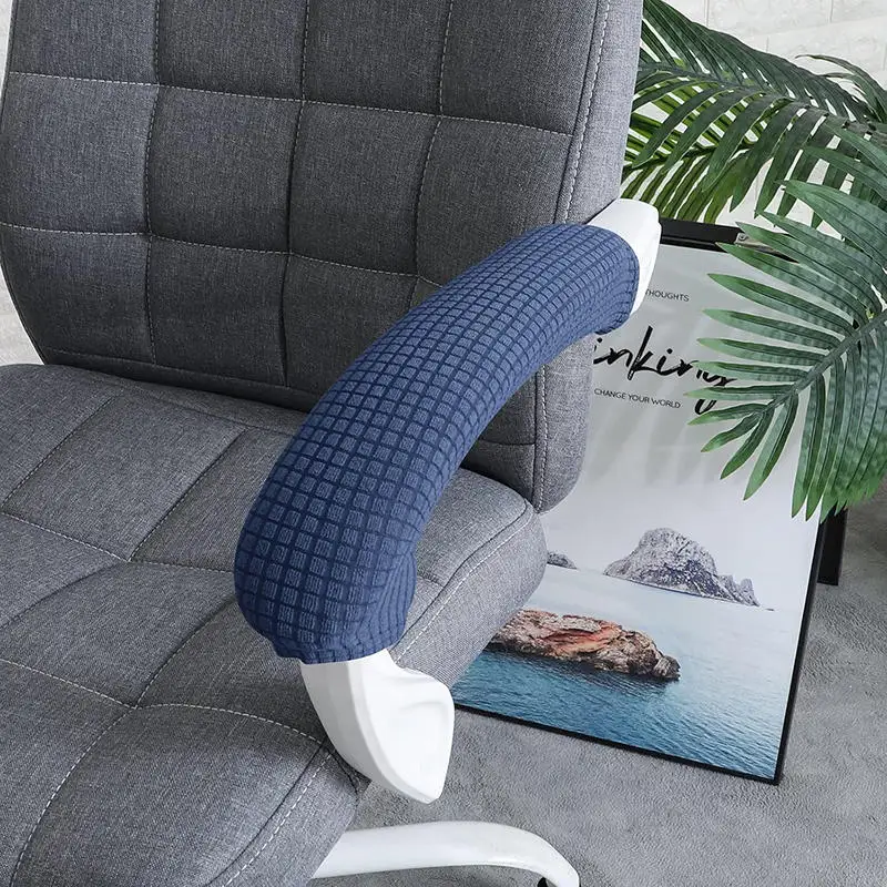 1 paar Stuhl Armlehne Abdeckung Schonbezug Staubdicht Büro Computer Stuhl Arm Abdeckung Staubdicht Stretch Stühle Armlehne Abdeckungen Image