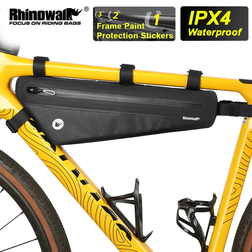 Rhinowalk Fahrradrahmentasche, IPX4, wasserdicht, Bikepacking, 2,6 l/1,7 l, für MTB, Straße, Kies, Fahrradzubehör, lacksicher, sichere Passform Image