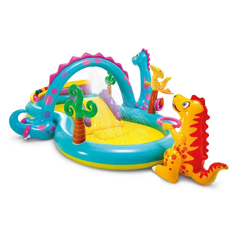 INTEX57135 toboggan de piscine de parc en forme de figurine de dinosaure château gonflable piscine pour enfants piscine gonflable fraîche d'été
