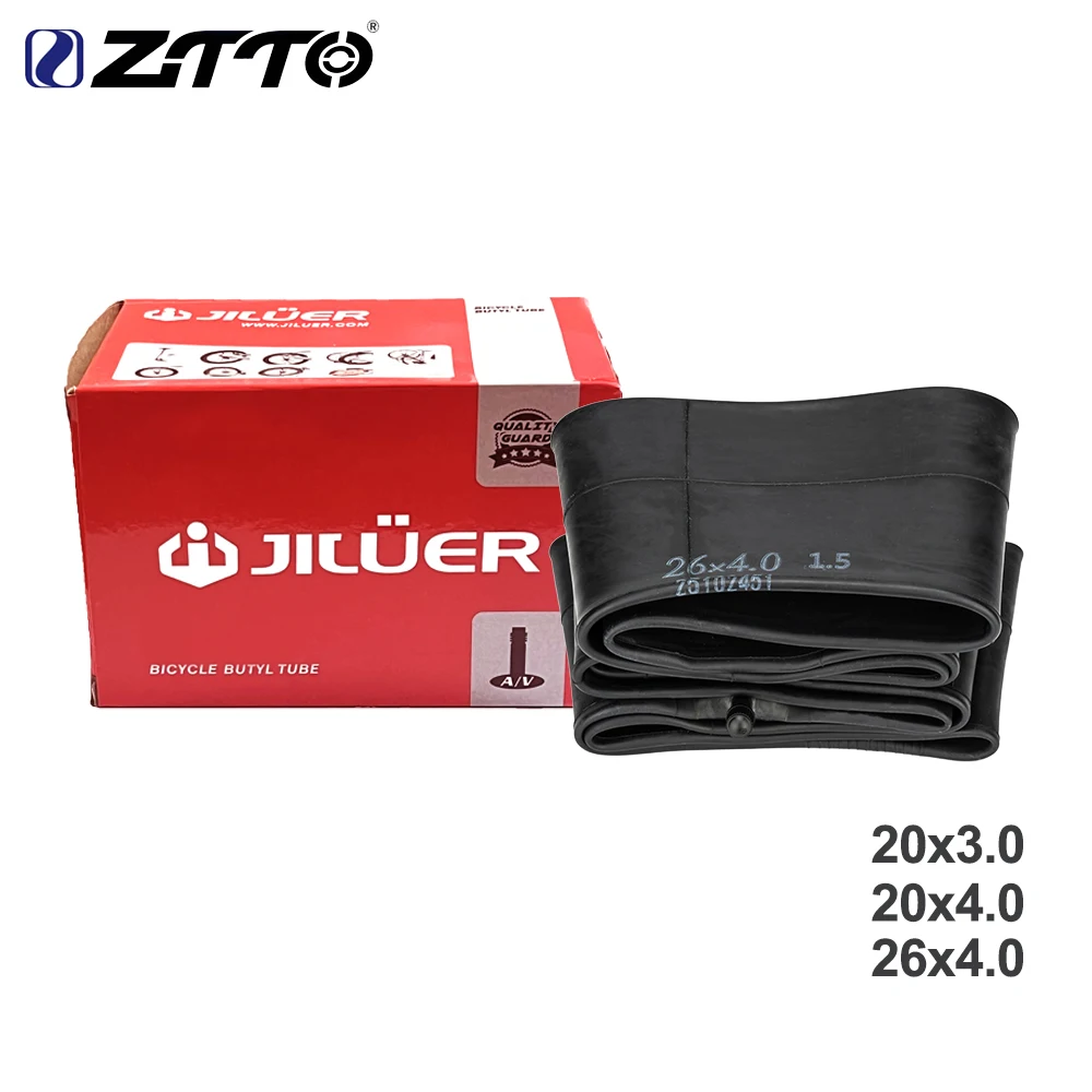 ZTTO 1 Stück fetter Fahrradschlauch 20 x 3,0 20 x 4,0 26 x 4,0 Fahrradschlauch für Schneemobile Fahrräder A/V schwarzer Reifen