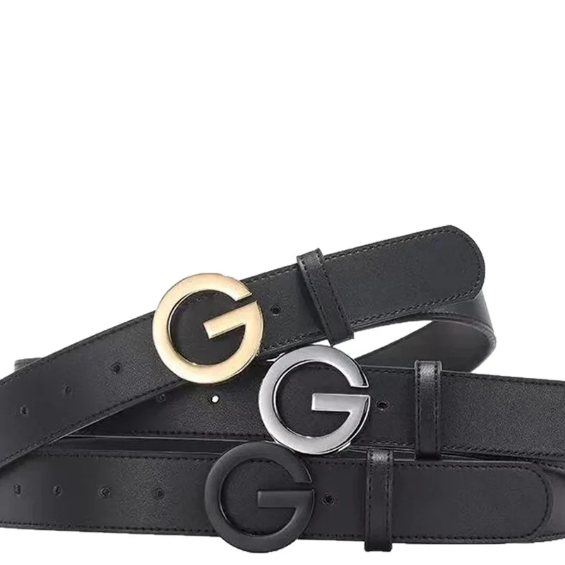 Neue männer und frauen Reine Rindsleder Brief Gürtel Designer Gürtel Männer frauen Hohe Qualität Image
