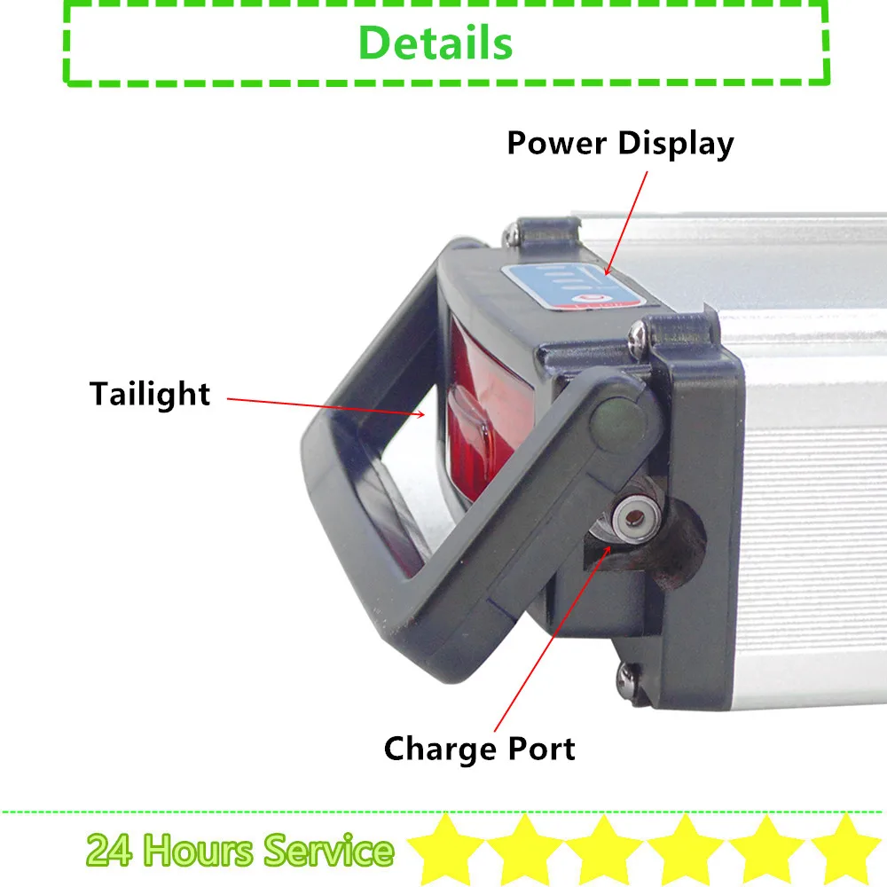 36V Gepäckträger Gepäck E-Bike Akku 36V 10Ah 10,4Ah 13Ah 15Ah 20Ah City Bike Pendler E-Bike Akku mit Ladegerät 250W 500W Image