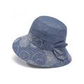 Cappello da pescatore da donna con ricamo floreale e fiocco – cappello da sole leggero in cotone per donna, elegante e casual, perfetto per l'estate e la spiaggia