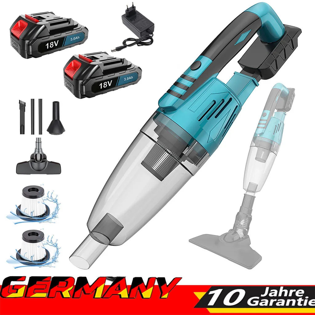 2x Akku-Handstaubsauger, wiederaufladbar, Reinigungswerkzeug für Heimtierhaare, kompatibel mit Makita 18V Image