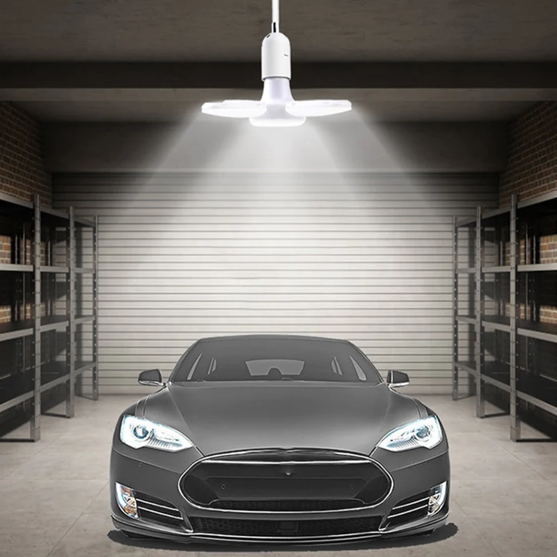 E27 Fächerförmige LED-Birne, AC 85–265 V, 220 V, Deckenleuchte, Lampada, faltbare LED-Glühbirne für Zuhause, Wohnzimmer, Lager, Garage Image