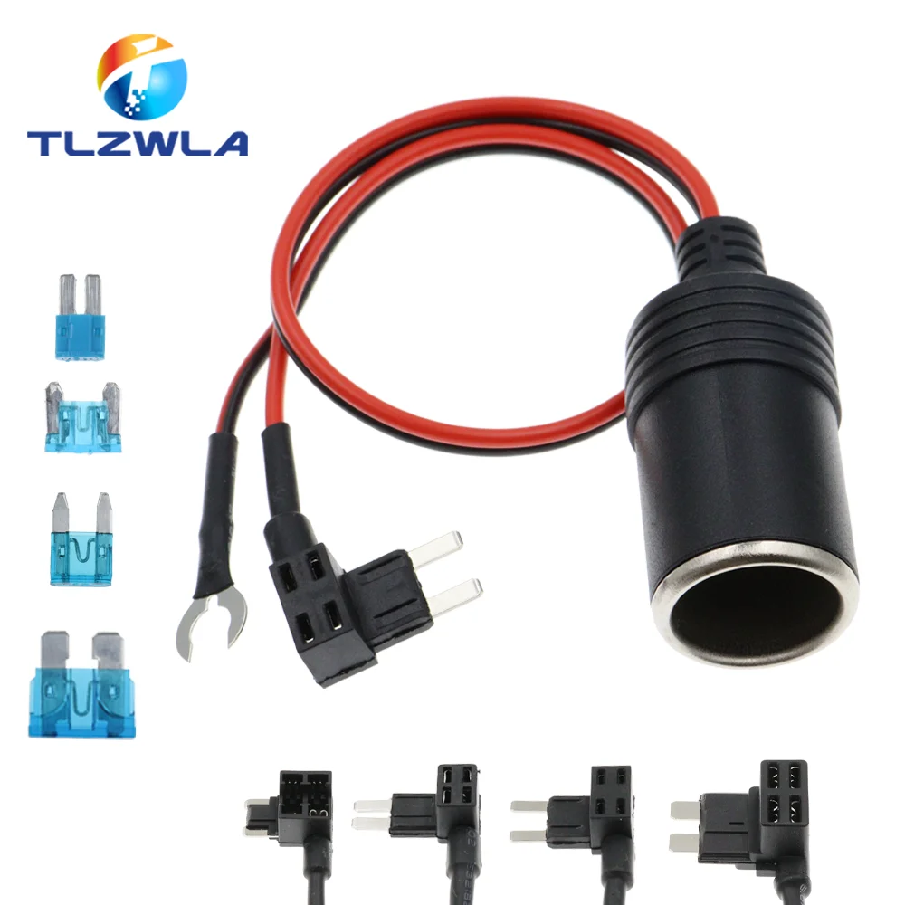 1PCS Reinem Kupfer Auto Zigarette Leichter Ladegerät Kabel Buchse Stecker Stecker Adapter Kabel Sicherung Image