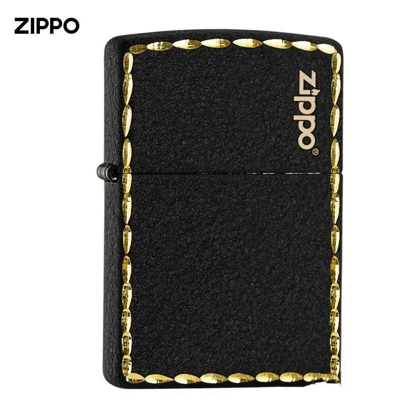 Zippo-Feuerzeug Black Golden Border mit Zippo-Logo Windproof Collection im Karton Image