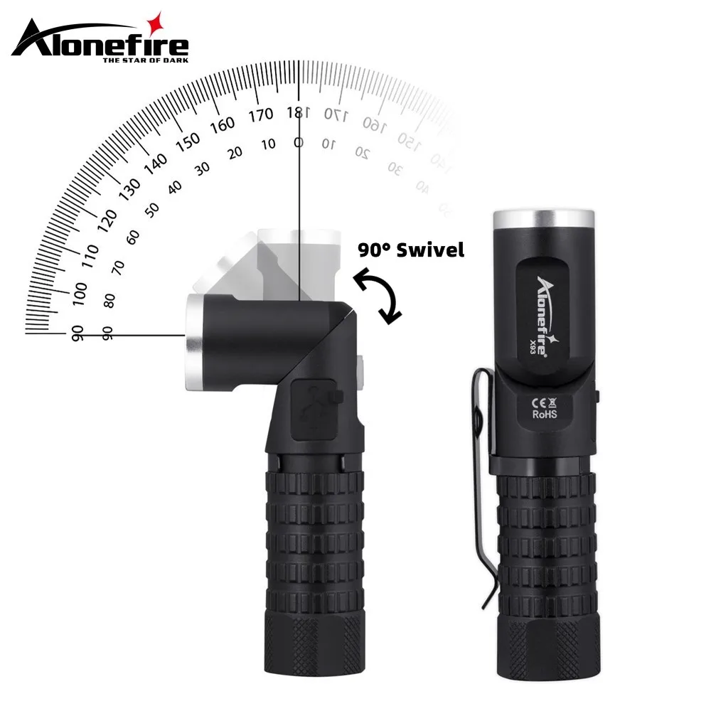 Magnetische P8 LED-Taschenlampe 90 ° Drehbarer Kopf, superhelle Campinglampe im Freien, Arbeiten, Wandern, Notfall, EDC, taktische Taschenlampe Image