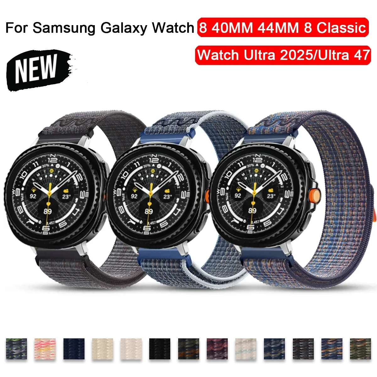 Nylonband für Samsung Galaxy Watch8 8classic Zubehör Armband elastisch Sport Correa Galaxy Watch 7 Ultra2025 Webarmband Image