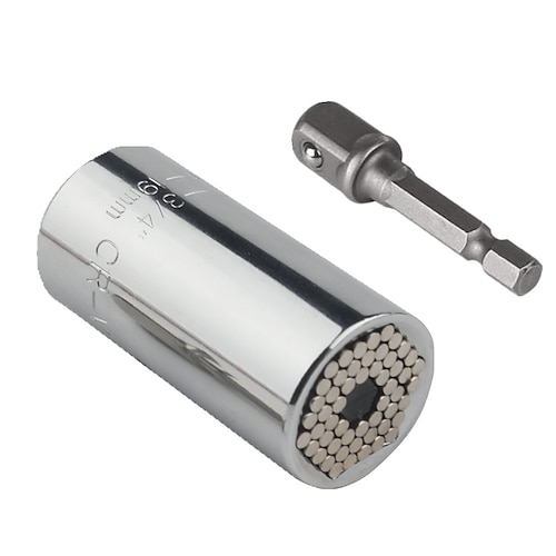 Chiave a bussola universale 2pc 7-19mm, cricchetto multifunzione, presa per riparazione moto trapano a mano, candela presa magica