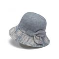 Cappello da pescatore da donna con ricamo floreale e fiocco – cappello da sole leggero in cotone per donna, elegante e casual, perfetto per l'estate e la spiaggia