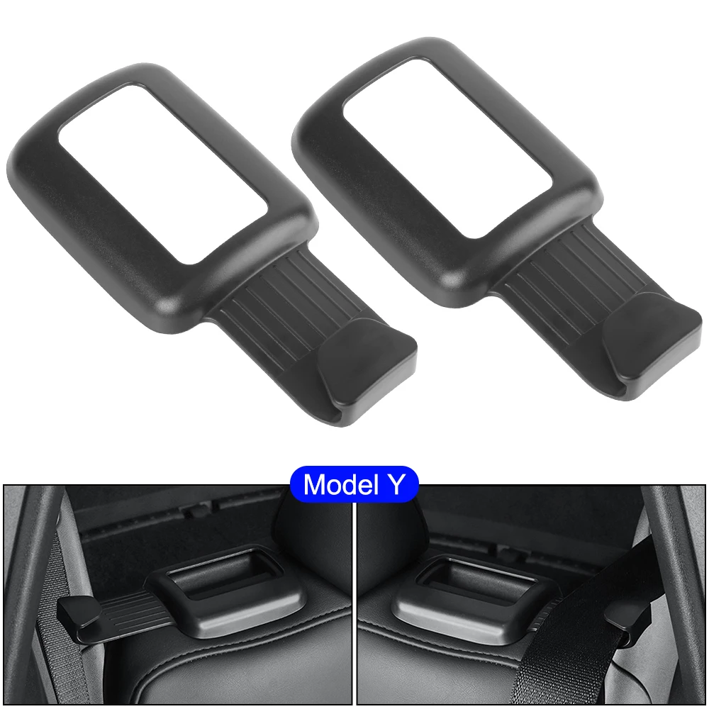 Für Tesla Modell Y Sitz Gürtel Befestigungs Halterung ABS Modely Auto Innen Zubehör 2023-24 Hinten Sitz Gürtel Limiter Schutzhülle Image