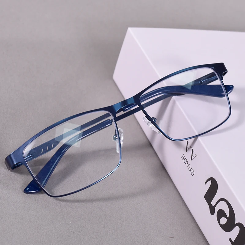 Männer Business Vollformat Design Lesebrille Blau Licht Blockieren Flexible Klassische Retro Presbyopie Brillen Mit Frühling +1 Image