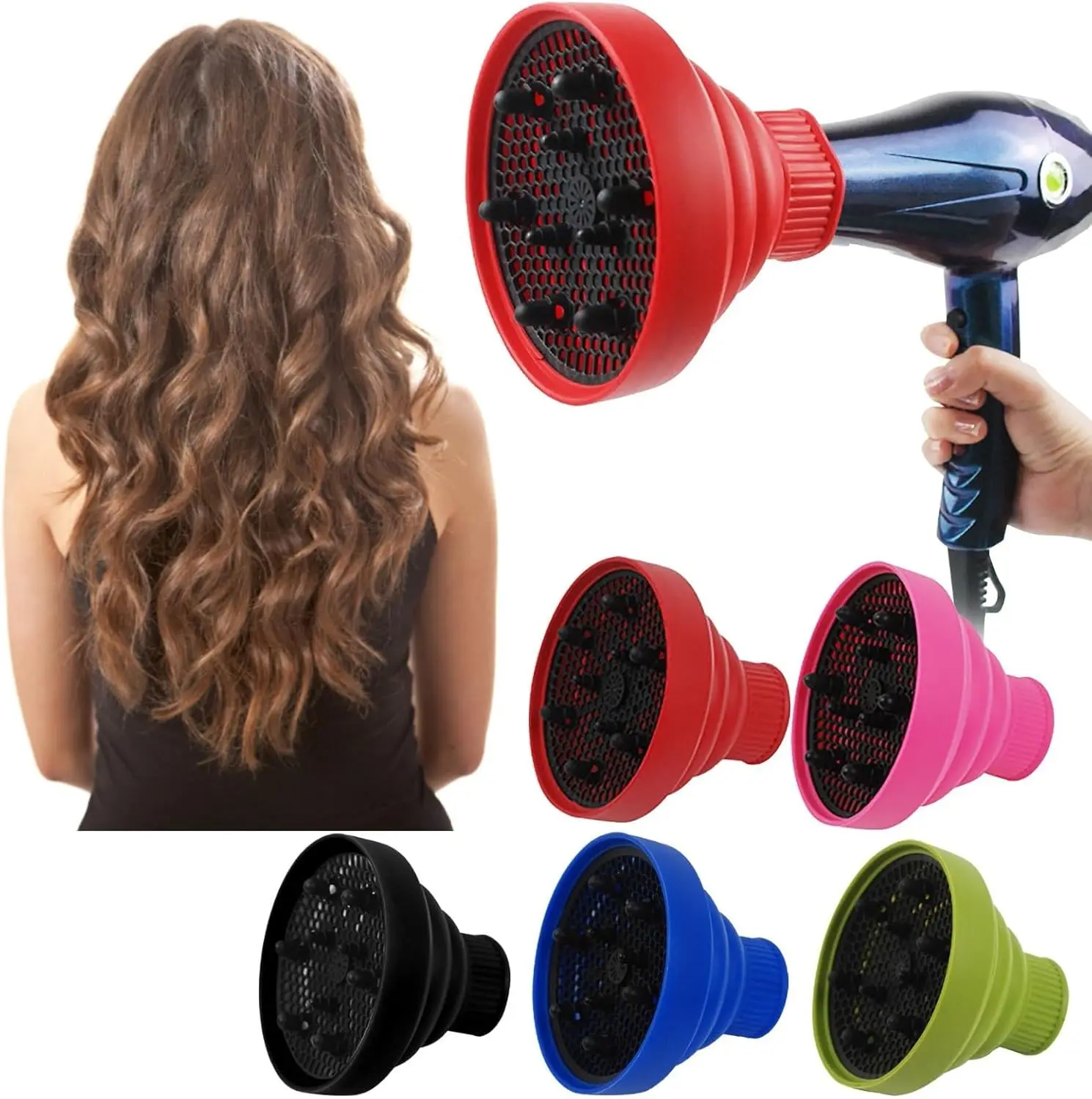 Salon Haartrockner Diffusor Schlag geformt lockiges Haar faltbare Haartrockner Silikon Universal Haushalt Haartrockner Diffusor Image