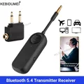 Ricevitore trasmettitore audio Bluetooth 5.4 Adattatore wireless 2 in 1 Adattatore audio AUX da 3,5 mm Stereo per TV PC Cuffie Auto Aerei