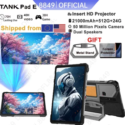 8849 TANK PAD E Unihertz Rugged Projector Tablet Android 21000mAh 512GB 120Hz 24GB Smart Pad 50MP 10.95 inch Phone Tablet 2025