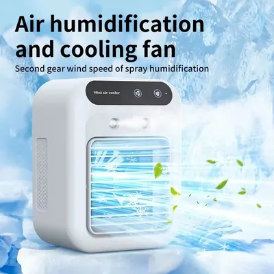 Desktop Air Cooler Personal Portable Fan with 2-Speeds Evaporative Air Cooler with 0.5L Water Tank Portable Cooler Fan for Home