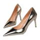 Pumps Women's Pointed High Heels Women's Glitter Silver Dress Shoes Stiletto Evening Shoes Bridal Wedding Shoes Stiletto Heel Shoes Slip-On Single Shoes Elegant Party Shoes, gray, 8.5 UK